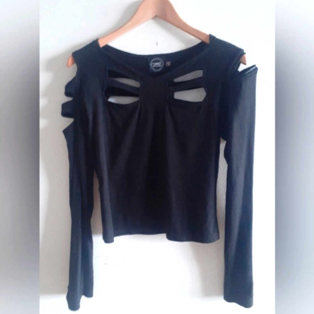 Unique Ribcage-inspired Long Sleeve Top, M